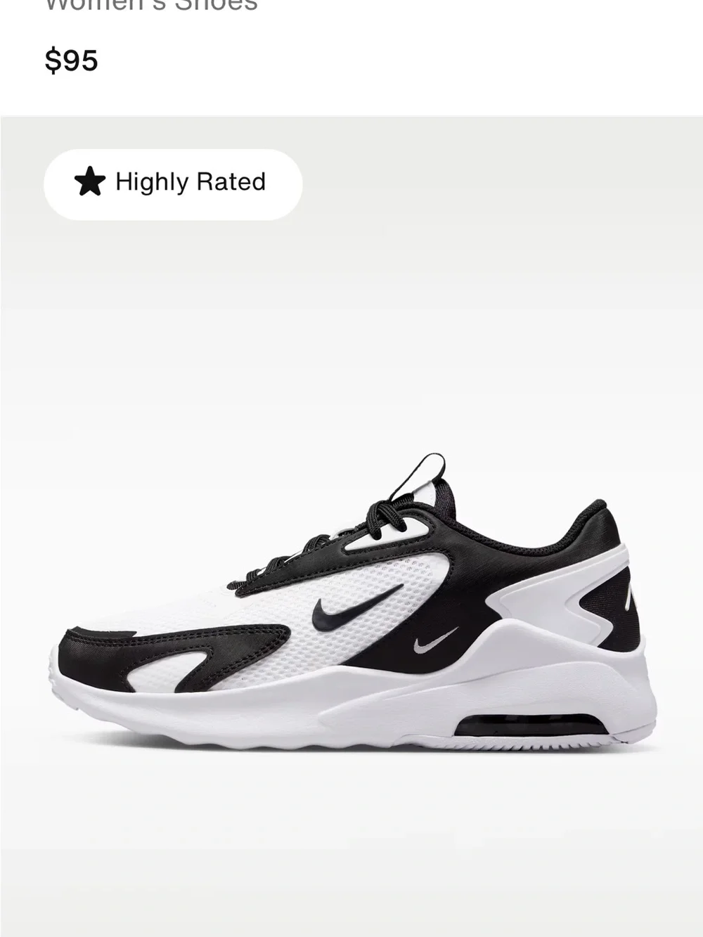 Nike Women’s  Black and White Athletic Sneakers